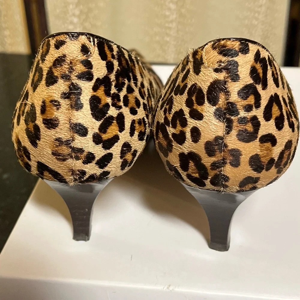 Bandolino Animal Print Leather Calf Hair Heels - Picture 5 of 12